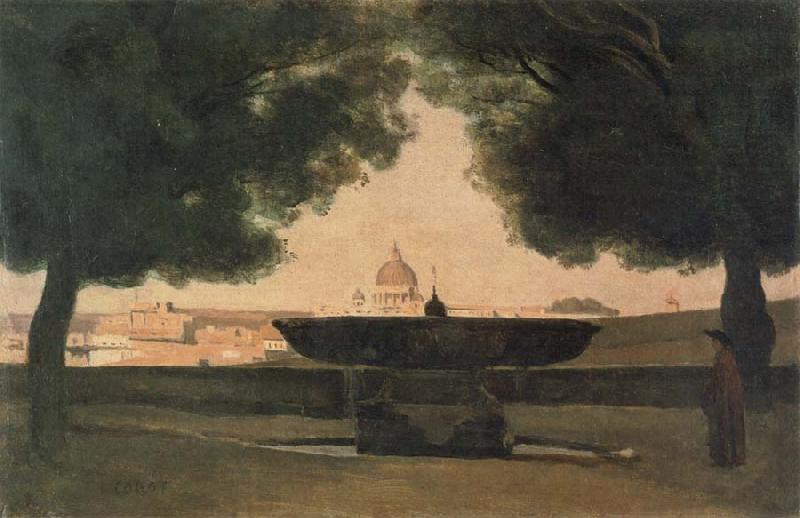 camille corot Fountain of the French Academy Sweden oil painting art